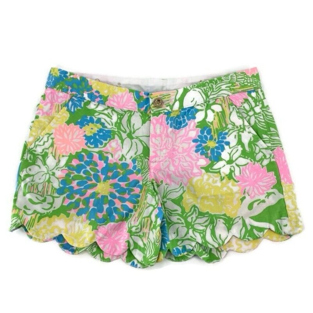 Lilly Pulitzer The Buttercup Short in Spring Fling Womens 4 Scallop Hem Cotton
